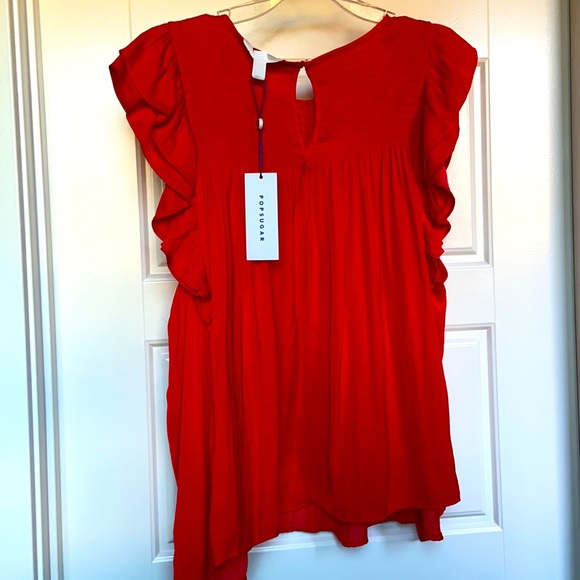 Tomato Red Ruffle Shell shirt - Picture 2 of 2